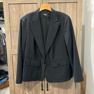 Talbots Blazer 18WP Black Wool Blend one button